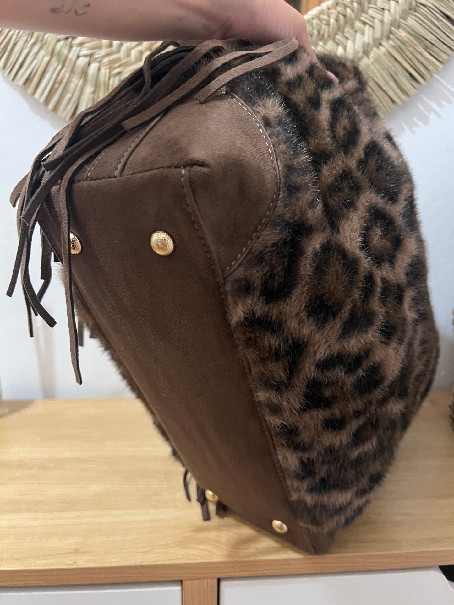Bolso flecos piel