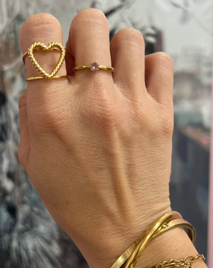 Anillo corazón de Acero
