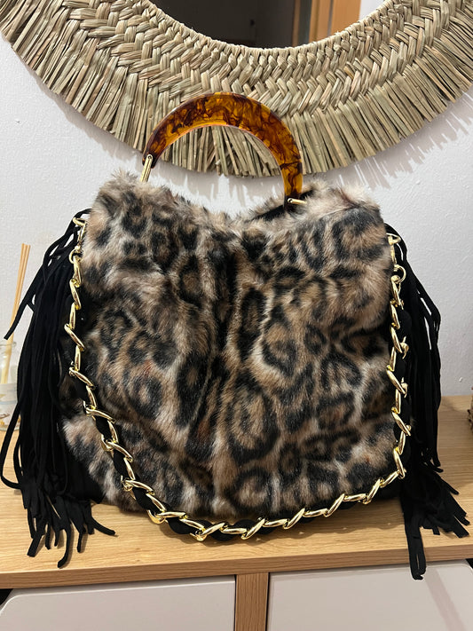 Bolso flecos piel