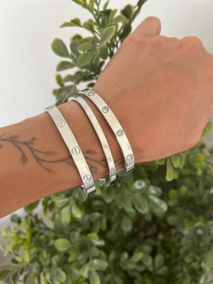 Pulsera brillo ancha ACERO