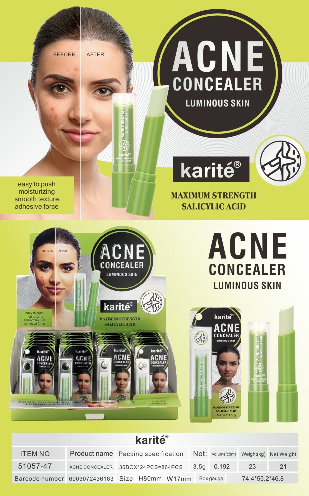 CORRECTOR DE ACNE PIEL LUMINOSA CON ACIDO SALICILICO